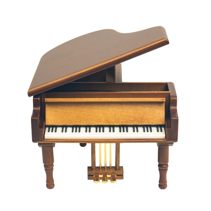 Boîte à musique pour piano en bois imprimée à l'écran de soie Idéal pour les cadeaux de mariage