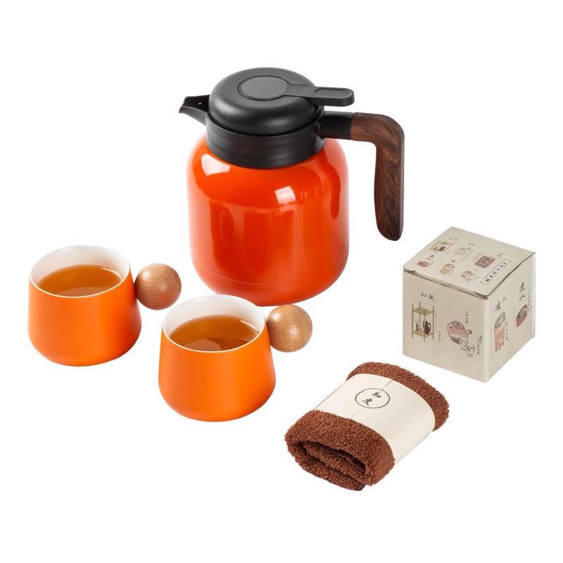 Ensemble cadeau de présentation personnalisé Thé à la céramique 2 tasses serviette de thé 6 morceaux de thé blanc