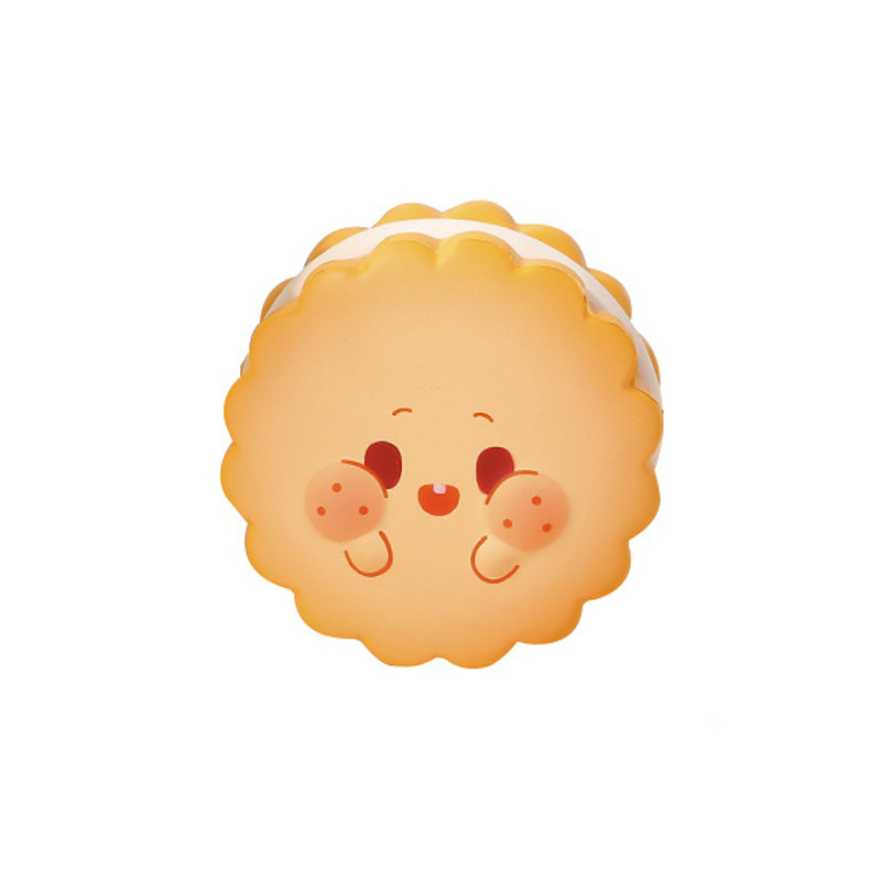 Réduction du stress créatif Homme-cookie doux Jouet-rebondage lent Crème-noigget gâteau pour les employés