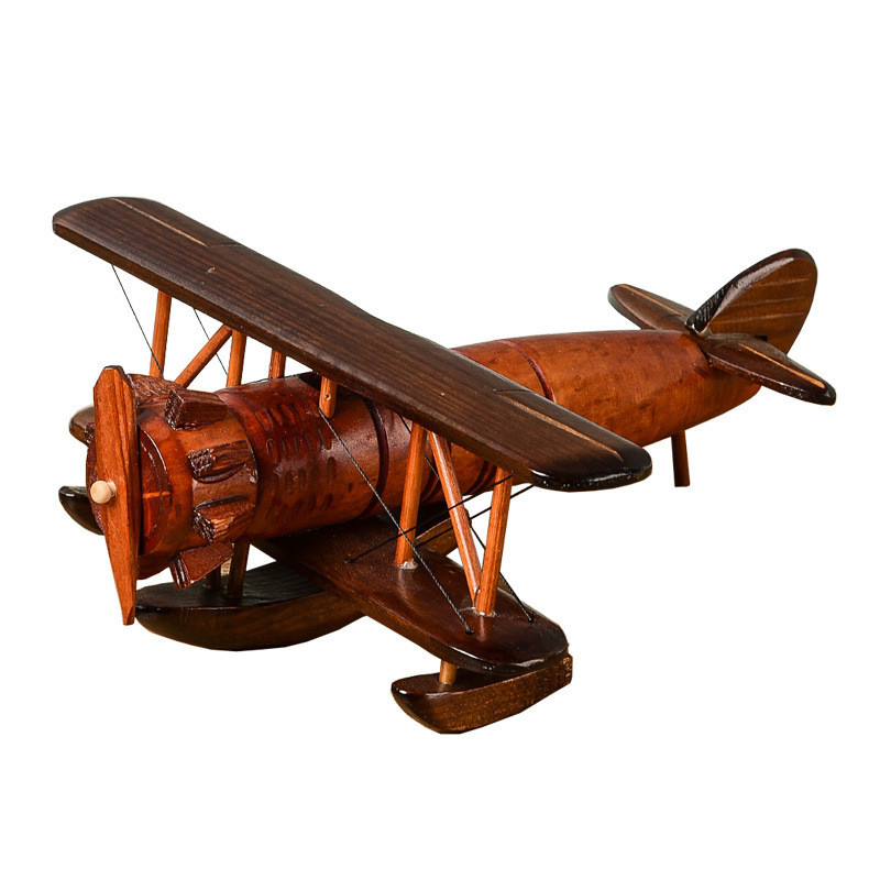 Impression à écran de soie Modèle d'avion en bois vintage pour la décoration de bureau à domicile créative