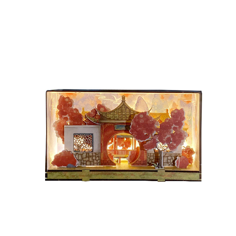 Técniques d'impression sur sérigraphie de style chinois Lanterne de nuit en bois pour la décoration de Pâques