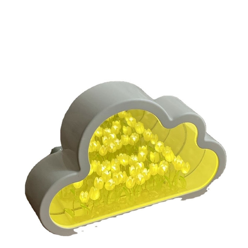 Fabriqué à la main lampe de nuit miroir nuageuse tulipes un objet deux usages idéal pour les cadeaux de nouveauté