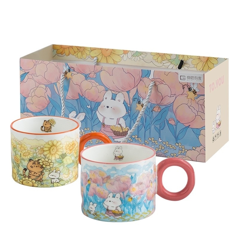 Técniques d'impression sur écran de soie U Creative Cup Gift Box Set pour un espace de vie unique