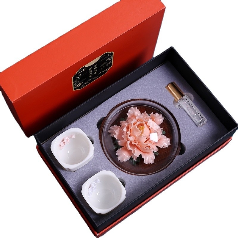 Logo Peony céramique parfumé fait à la main Le cadeau parfait pour les produits de bureau