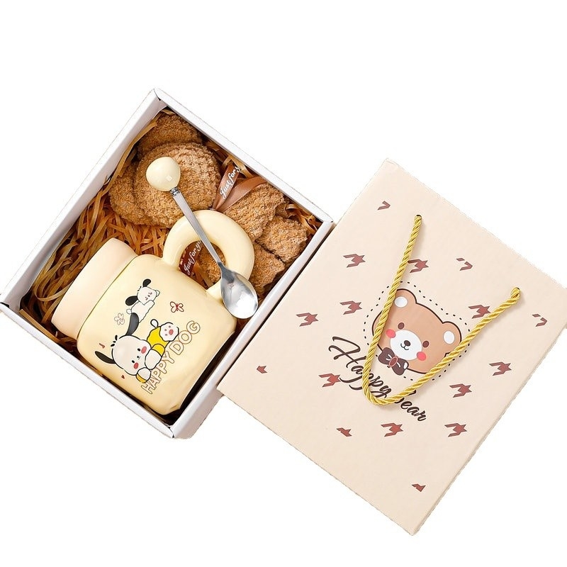 Ensemble de tasses à l'écran de soie en céramique, design graphique coloré, parfait pour n'importe quelle occasion.