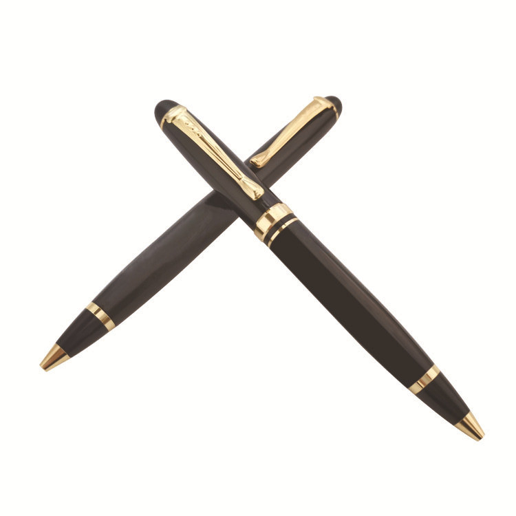Cadeau d'affaires stylo d'encre à fontaine métallique avec logo personnalisé et impression graphique 1 couleur