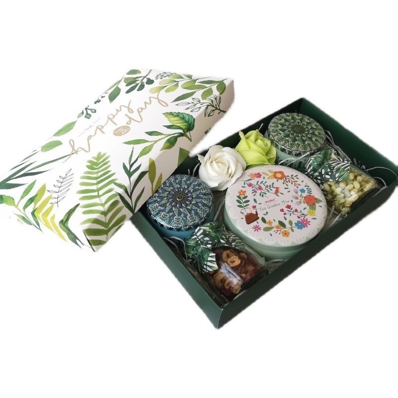 La boîte cadeau de thé à fleurs préférée de l'agence de voyages de la série de forêts de cadeaux à main pour les festivals