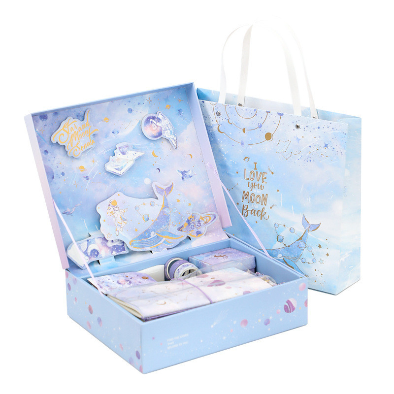 Boîte cadeau 3D de dessins animés bleus Idéal pour les prix des étudiants et cadeaux avec un design mignon
