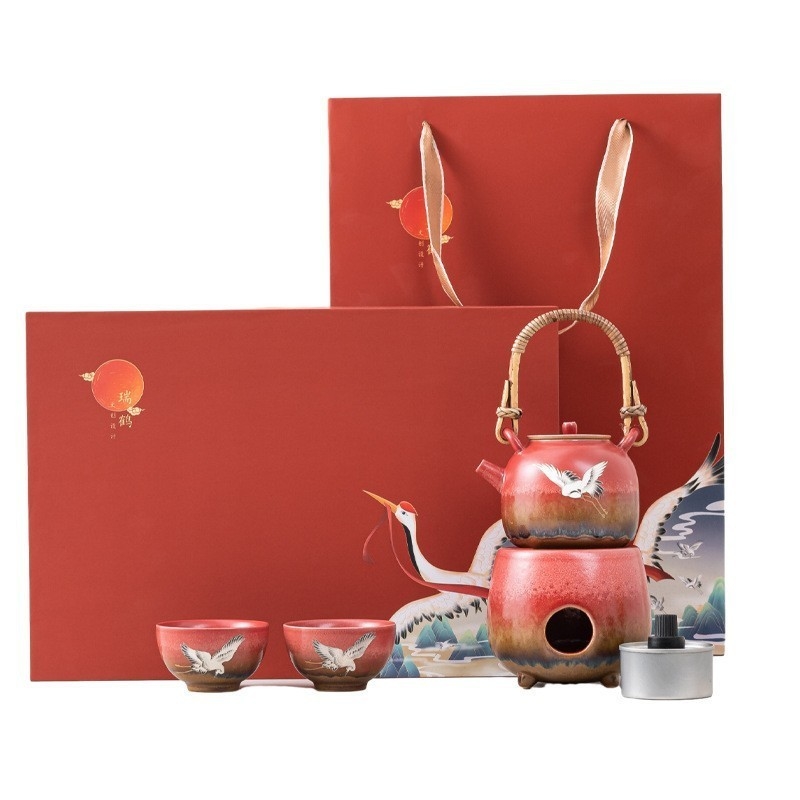 Xianhe Yangwen Thé à l'alcool, lampe à thé, chauffe-eau, ensemble cadeau d'affaires avec 1 impression couleur