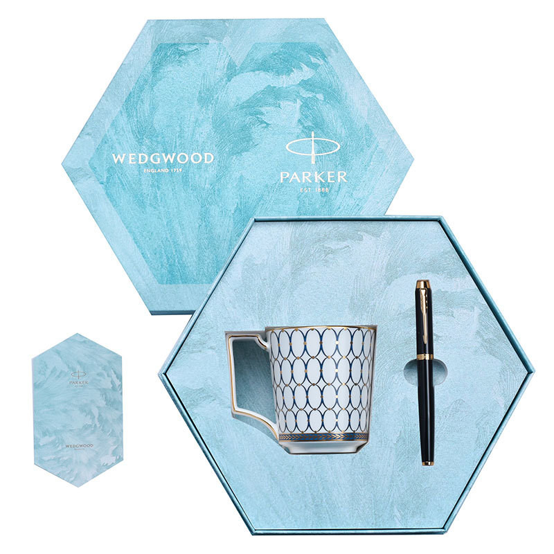 IM Pure Black Liya Gold Clip Pearl Pen Wedgwood Gold Rose Jeunesse Coupe bleue mise en place pour l'événement