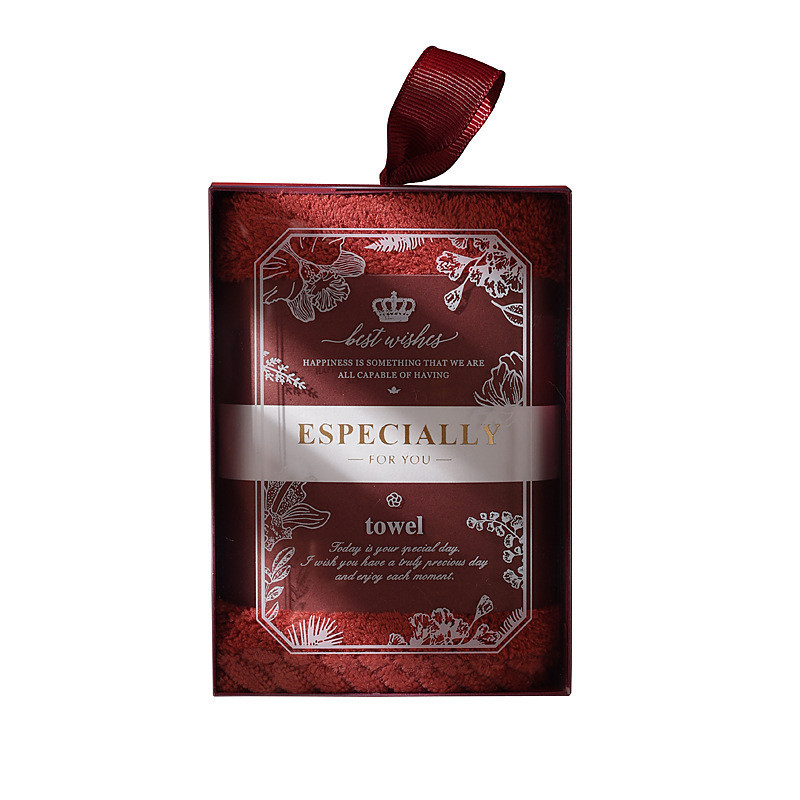 Taille personnalisée Lumière Luxe Coral Plush serviettes Multi Style Douces Quadrées serviettes Présentation Ensemble cadeau