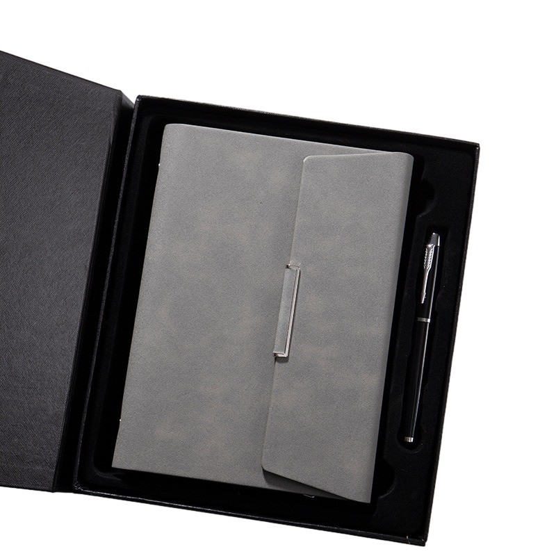 Carnet à feuilles lâches à trois plies en deux pièces, en cuir, cadeau d'anniversaire