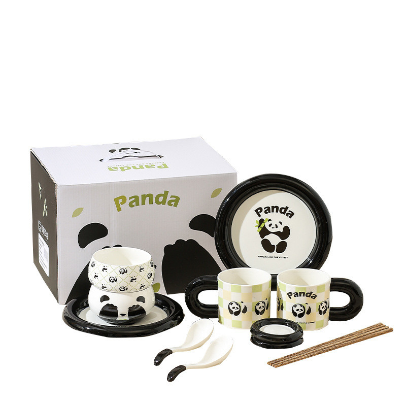 Améliorez votre expérience de restauration à l'hôtel et au complexe avec l'ensemble de boîtes cadeaux en céramique Panda Cub