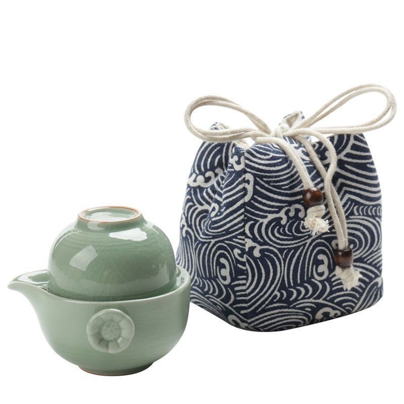 Portable céramique gé fourneau invité rapide tasse un pot deux tasses Set de thé de voyage activité cadeau
