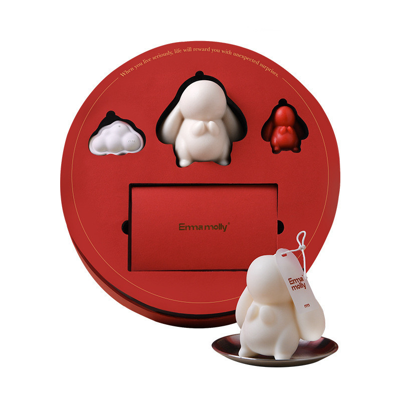 Couleur personnalisée Année du lapin Bougie parfumée Cadeau d'aromathérapie pour la fête des femmes