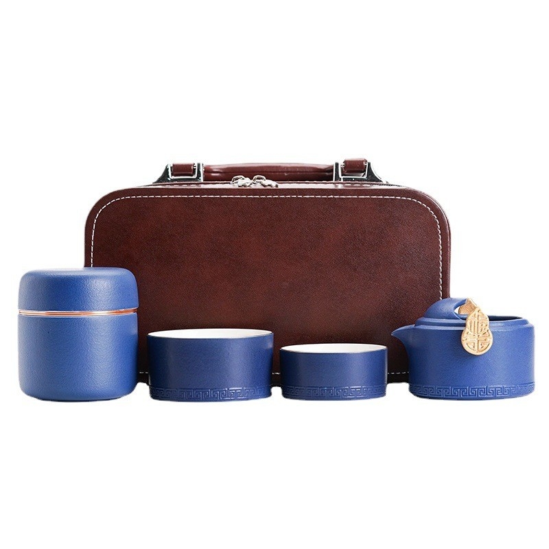 Coupe rapide de stockage Fu Lu collectable dans une boîte-cadeau en cuir portable pour cadeaux personnalisés