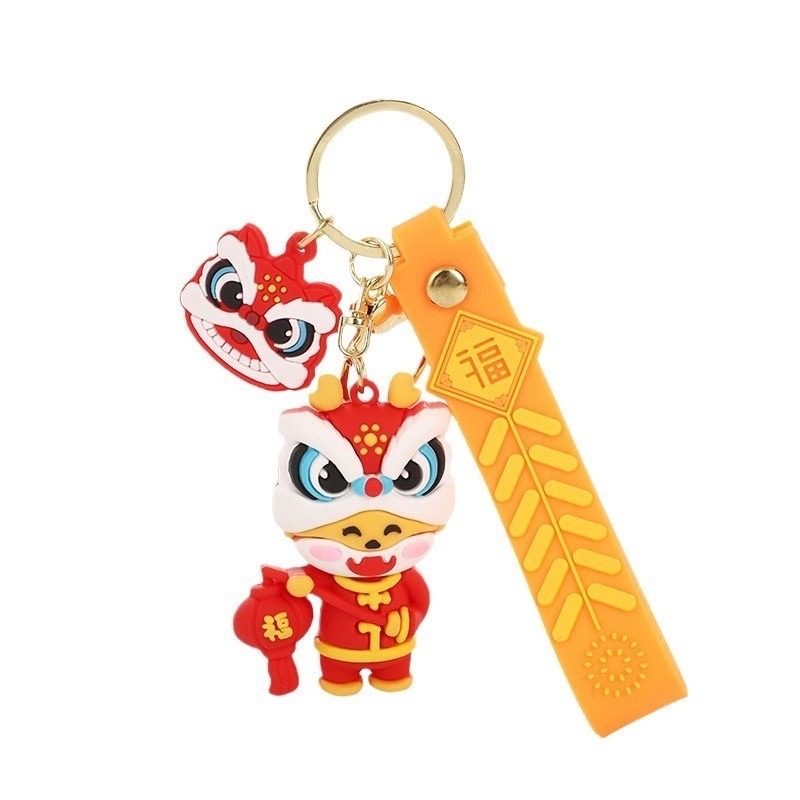 Cute et petit porte-clés en PVC pour l'année de la Loong Lucky Charm porte-clés pendant