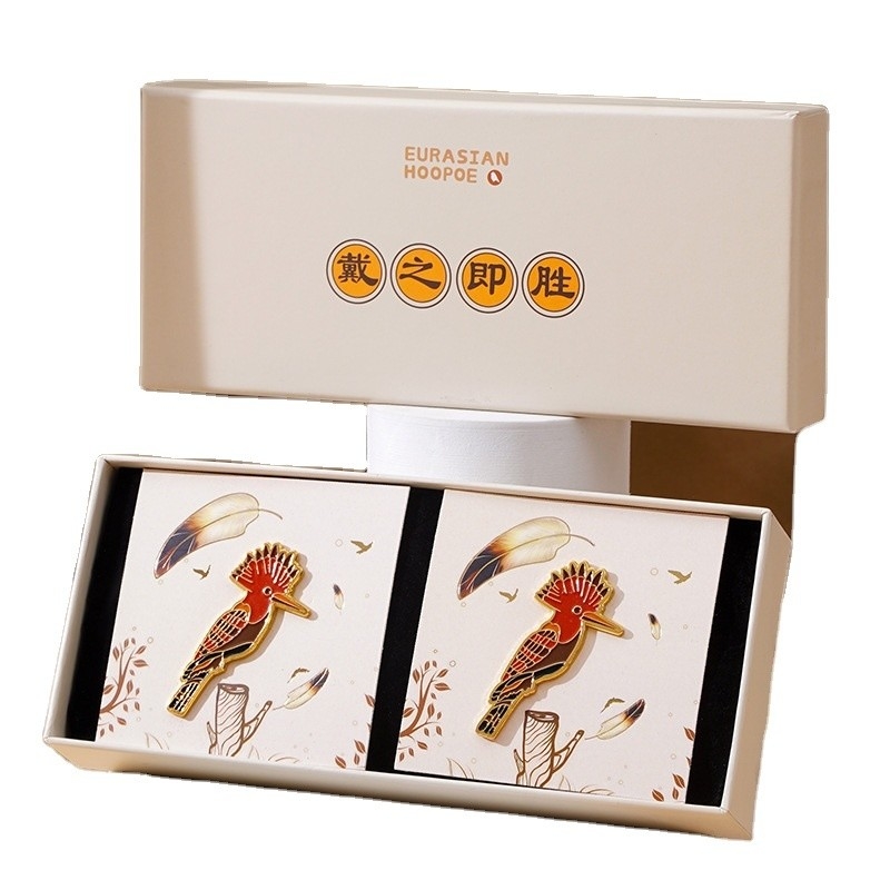 National Tide Bonne chance oiseau porte-bonheur boîte cadeau ensemble broche * 2 cadeau d'affaires personnalisation