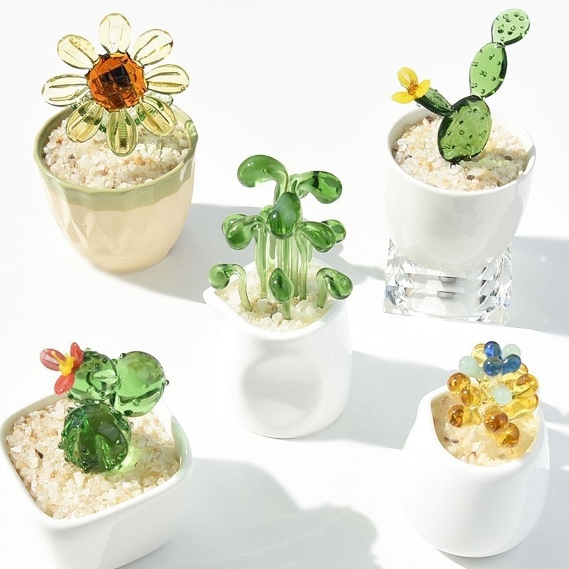 Promotion Décorer des cadeaux Ornements en verre pour les cactus succulents et les plantes en pot